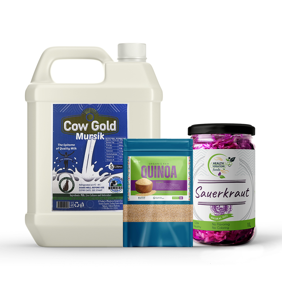 Complete Wellness Pack-5 liters Mursik, 1 liter sauerkraut, & 500g white quinoa